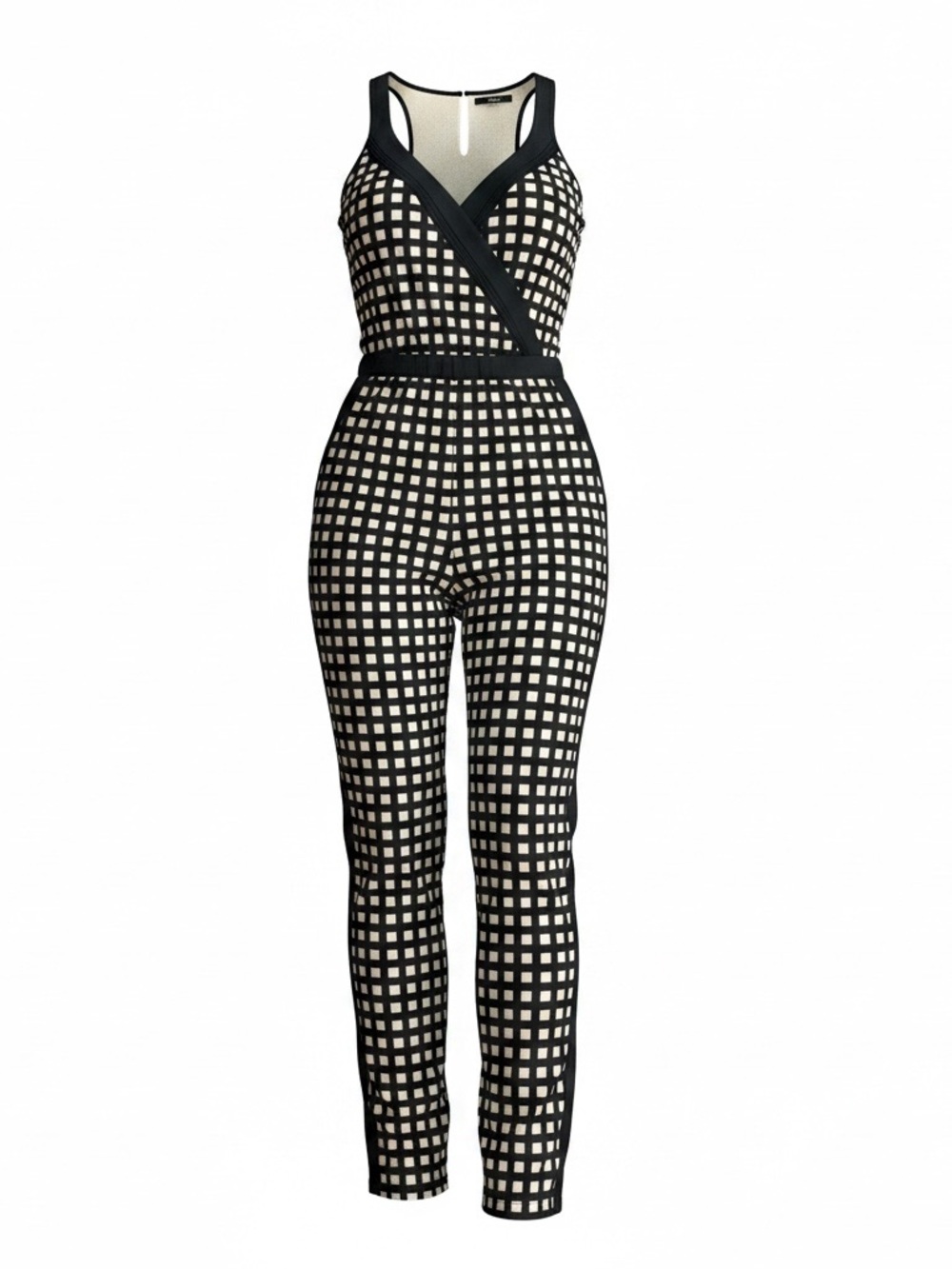 Black Geometric Patterned Jumpsuit